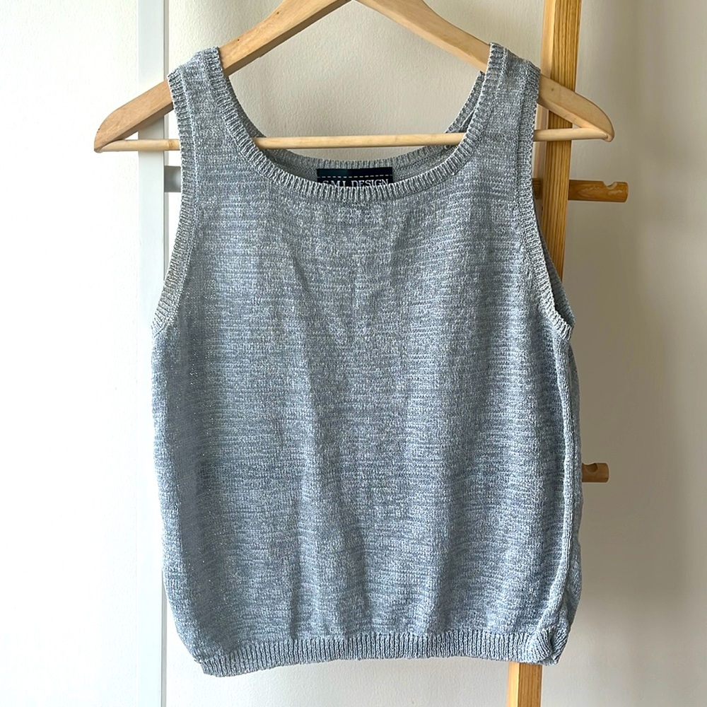 Vintage knit silver top